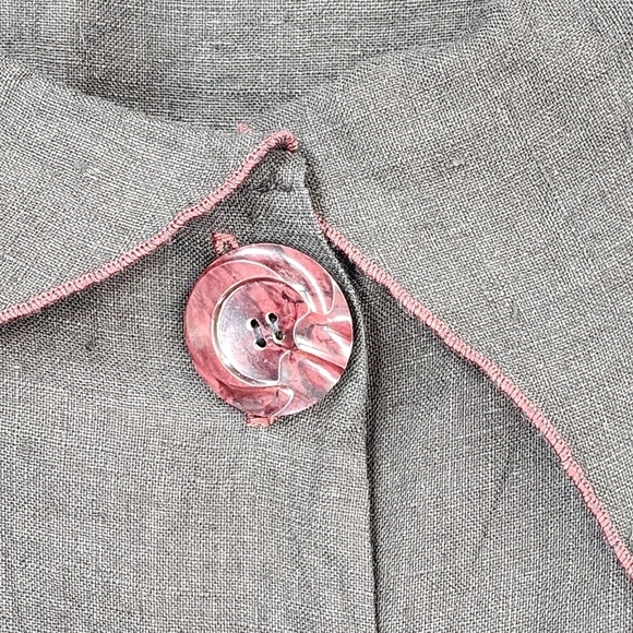 Hot Knots Women's 100% Linen Button Down Tunic Top- S/M - Picture 5 of 8